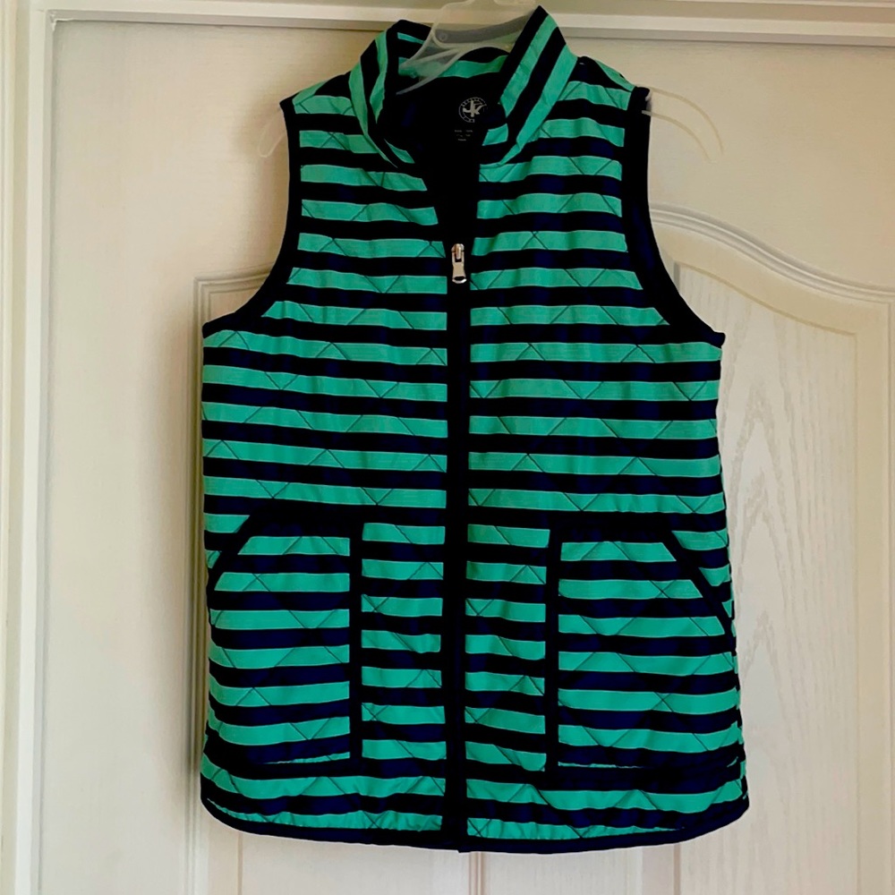 J. Khaki girls navy & teal vest size L